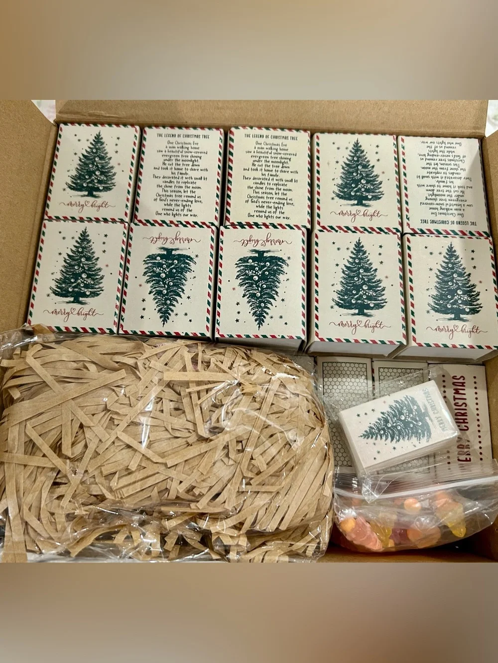 Holiday Mini Christmas Tree Matchbox Favors Positive Resin gift event family